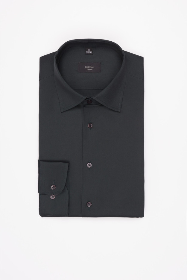 KOSZULA VERSONE 3292 DŁUGI RĘKAW SLIM FIT ZIELONA Z BAWEŁNY