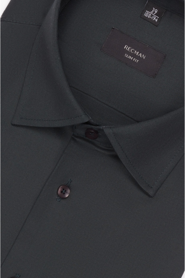 KOSZULA VERSONE 3292 DŁUGI RĘKAW SLIM FIT ZIELONA Z BAWEŁNY