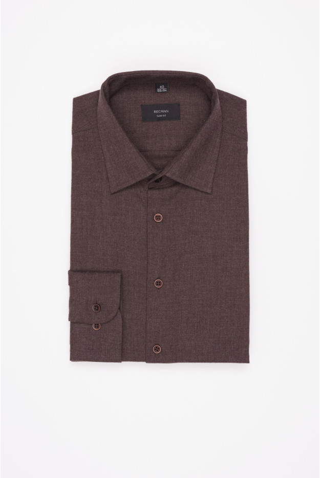 KOSZULA FORMENTO 3321C DŁUGI RĘKAW SLIM FIT BORDOWA Z DZIANINY KOSZULA FORMENTO 3321C DŁUGI RĘKAW SLIM FIT BORDOWA Z DZIANINY