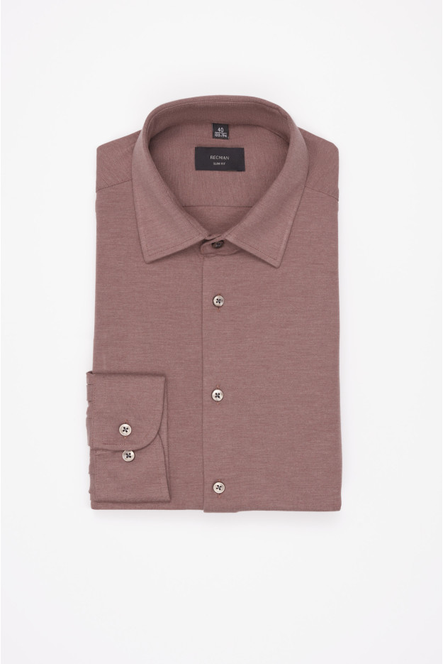 KOSZULA FORMENTO 3321C DŁUGI RĘKAW SLIM FIT BEŻOWA 0001 Z DZIANINY KOSZULA FORMENTO 3321C DŁUGI RĘKAW SLIM FIT BEŻOWA 0001 Z DZIANINY