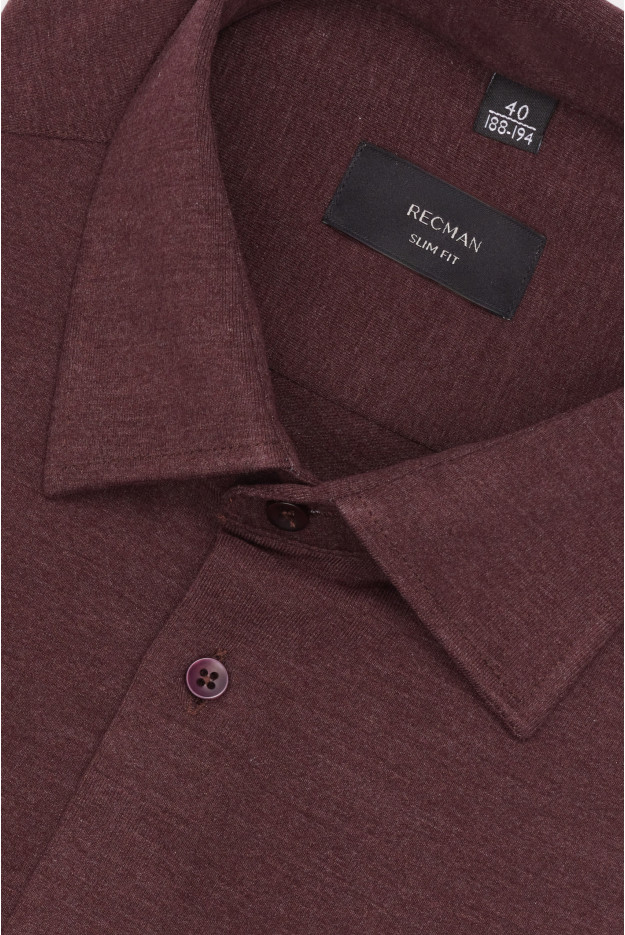 KOSZULA FORMENTO 3353C DŁUGI RĘKAW SLIM FIT FIOLETOWA Z WEŁNĄ