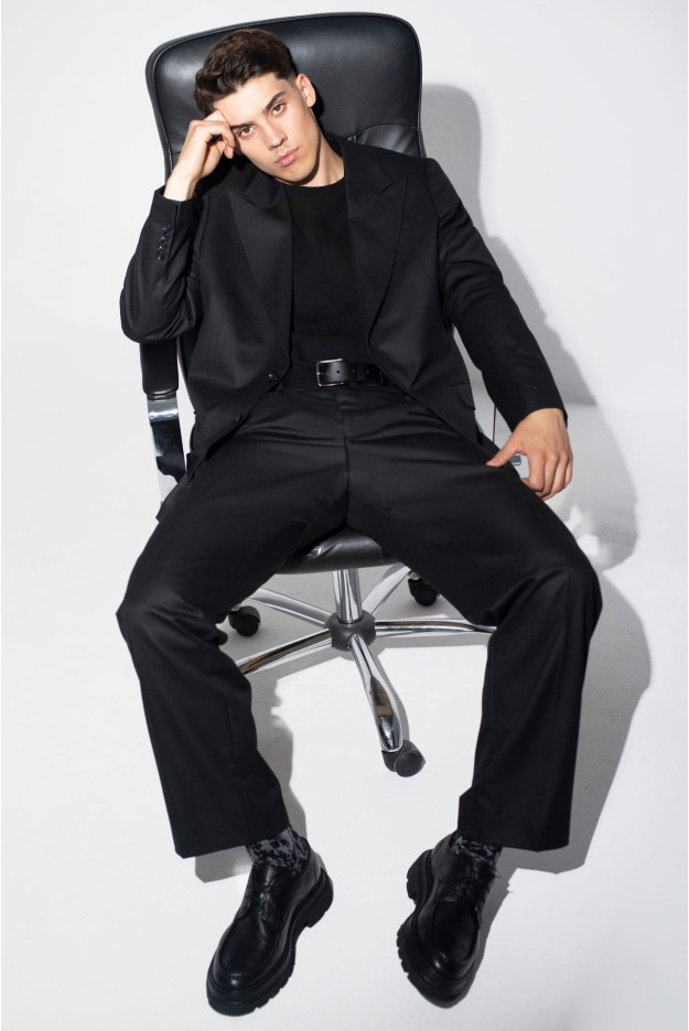 SPODNIE UN:NERO WIDE LEG STRAIGHT CZARNE SPODNIE UN:NERO WIDE LEG STRAIGHT CZARNE