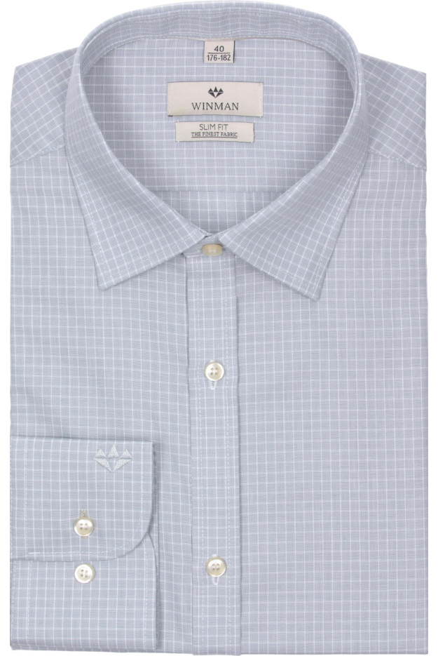 KOSZULA WINBERG 2072 DŁUGI RĘKAW SLIM FIT SZAROŚĆ KOSZULA WINBERG 2072 DŁUGI RĘKAW SLIM FIT SZAROŚĆ