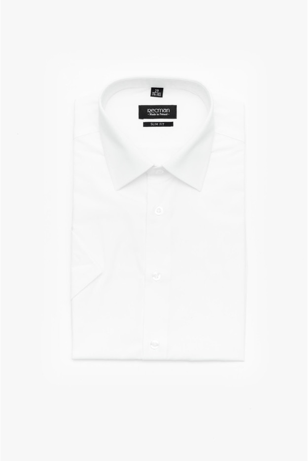 KOSZULA VERSONE 9001 KRÓTKI RĘKAW SLIM FIT BIAŁA KOSZULA VERSONE 9001 KRÓTKI RĘKAW SLIM FIT BIAŁA