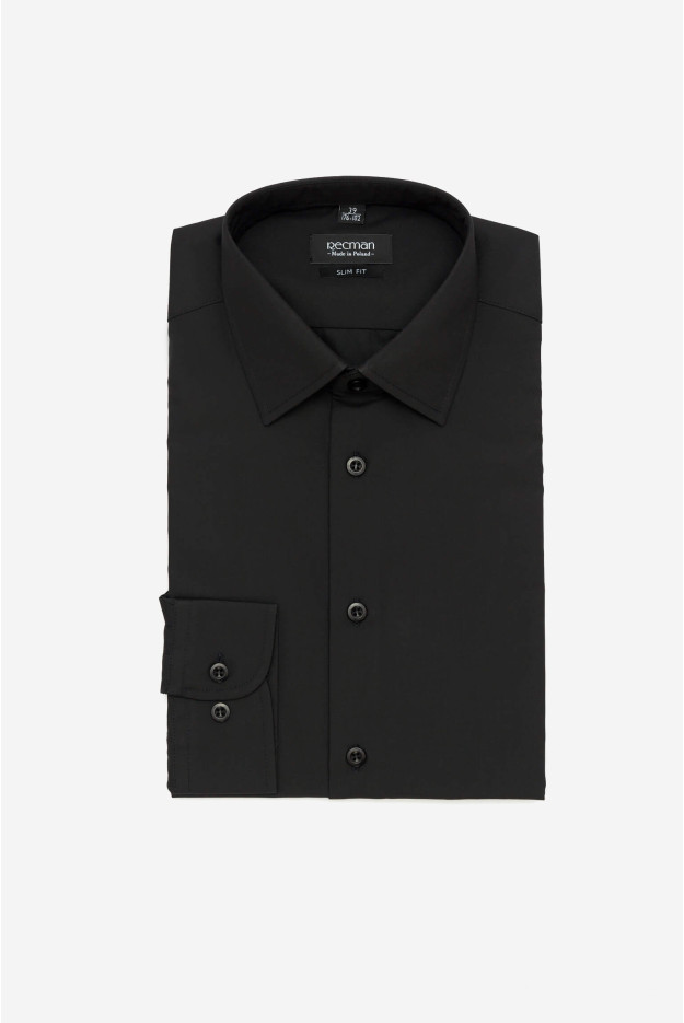 KOSZULA VERSONE COD4 DŁUGI RĘKAW SLIM FIT CZERŃ