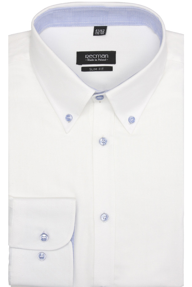 KOSZULA MELLS 2257 DŁUGI RĘKAW SLIM FIT BIAŁY