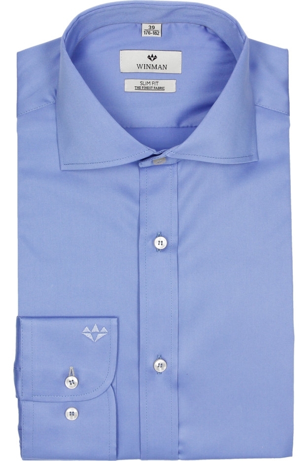 KOSZULA WINCODE 2405 DŁUGI RĘKAW SLIM FIT NIEBIESKI