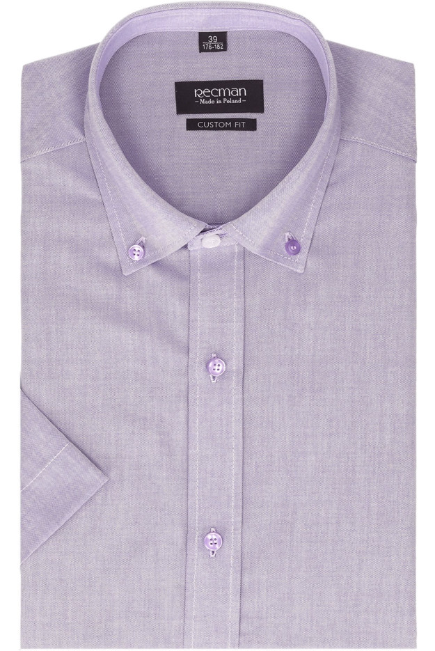 KOSZULA BEXLEY 2511 KRÓTKI RĘKAW REGULAR FIT FIOLET