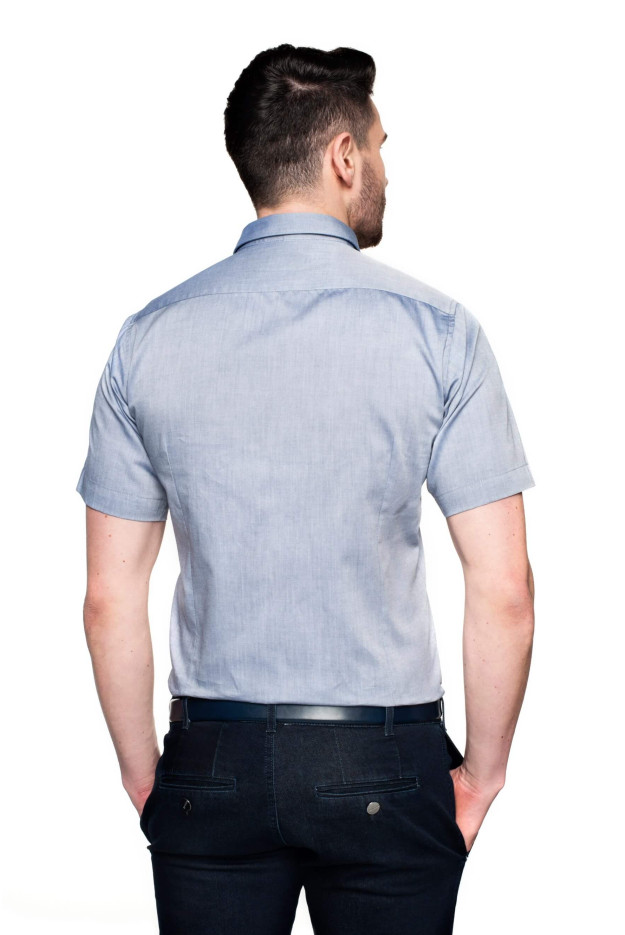 KOSZULA BEXLEY 2516 KRÓTKI RĘKAW SLIM FIT GRANAT