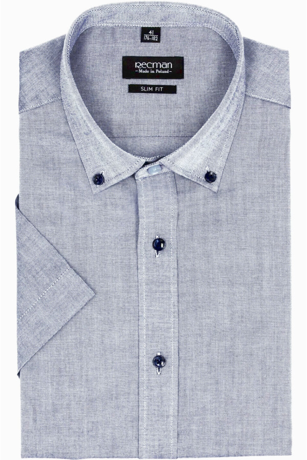 KOSZULA BEXLEY 2516 KRÓTKI RĘKAW SLIM FIT GRANAT