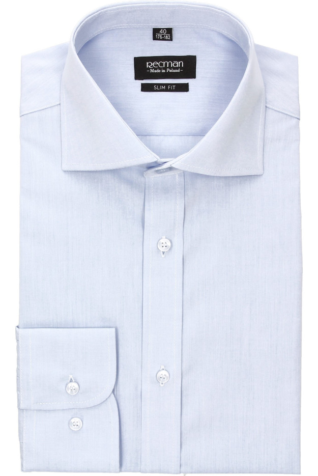 KOSZULA VERSONE 2565 DŁUGI RĘKAW SLIM FIT NIEBIESKI