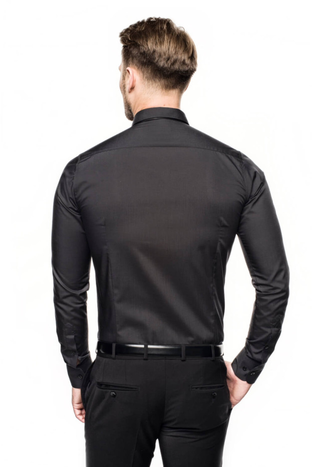 KOSZULA VERSONE COD4 DŁUGI RĘKAW SLIM FIT CZERŃ