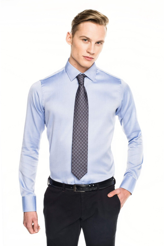 KOSZULA BEXLEY 2613 DŁUGI RĘKAW SLIM FIT NIEBIESKI