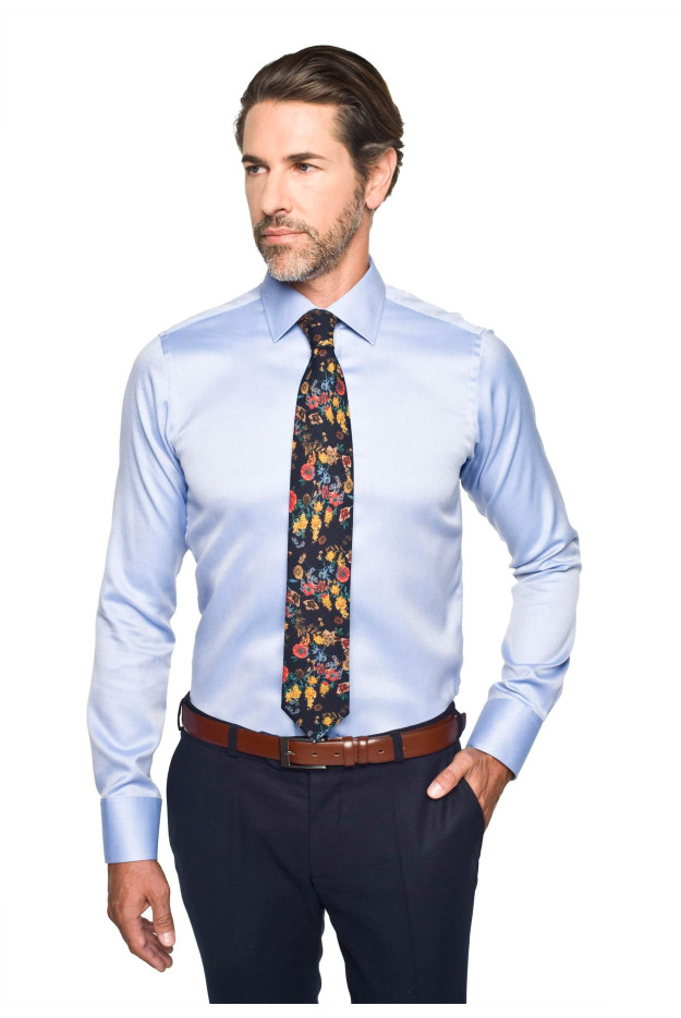 KOSZULA BEXLEY 2613 DŁUGI RĘKAW SLIM FIT NIEBIESKI