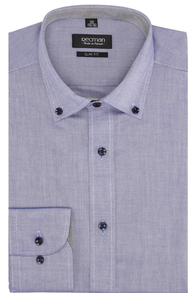 KOSZULA BEXLEY 2444 DŁUGI RĘKAW SLIM FIT NIEBIESKI