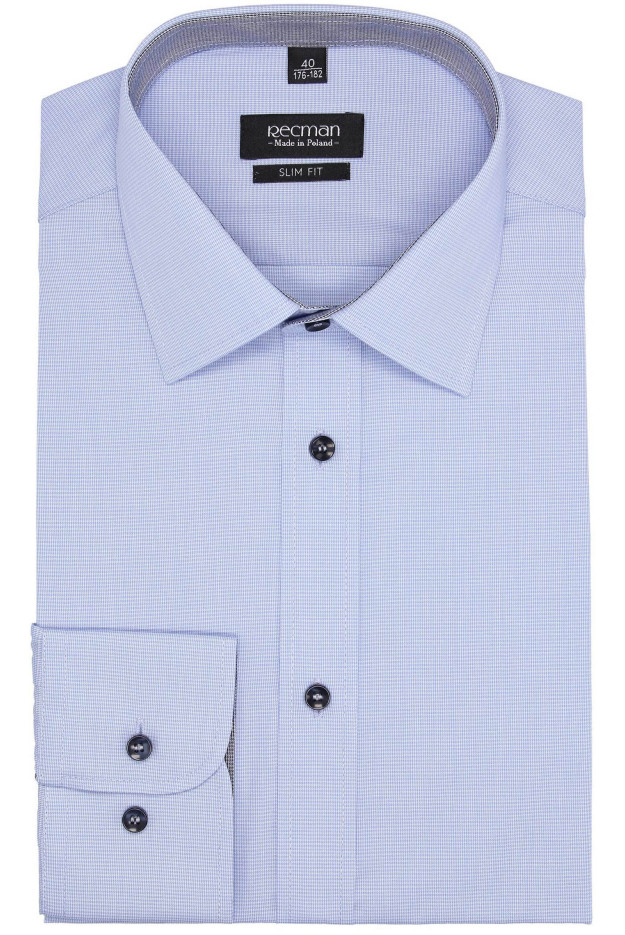 KOSZULA BEXLEY 2464 DŁUGI RĘKAW SLIM FIT NIEBIESKI
