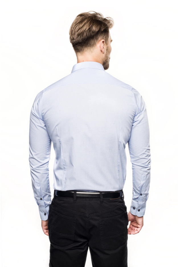 KOSZULA BEXLEY 2464 DŁUGI RĘKAW SLIM FIT NIEBIESKI