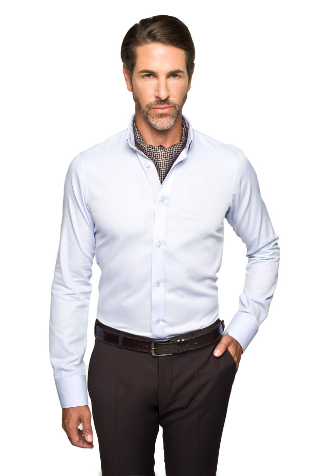 KOSZULA BEXLEY 2464 DŁUGI RĘKAW SLIM FIT NIEBIESKI
