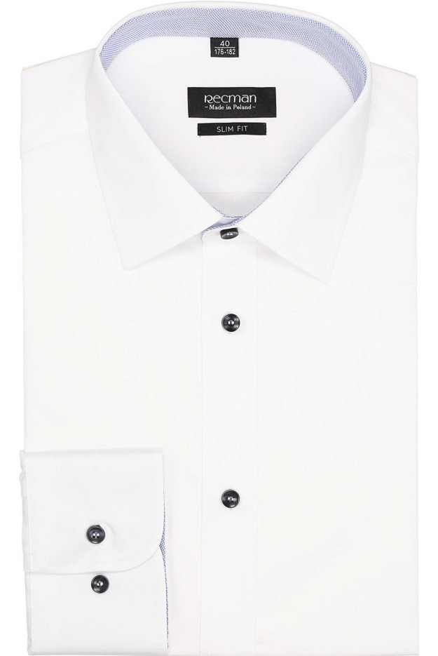 KOSZULA BEXLEY 2624 DŁUGI RĘKAW SLIM FIT BIAŁY