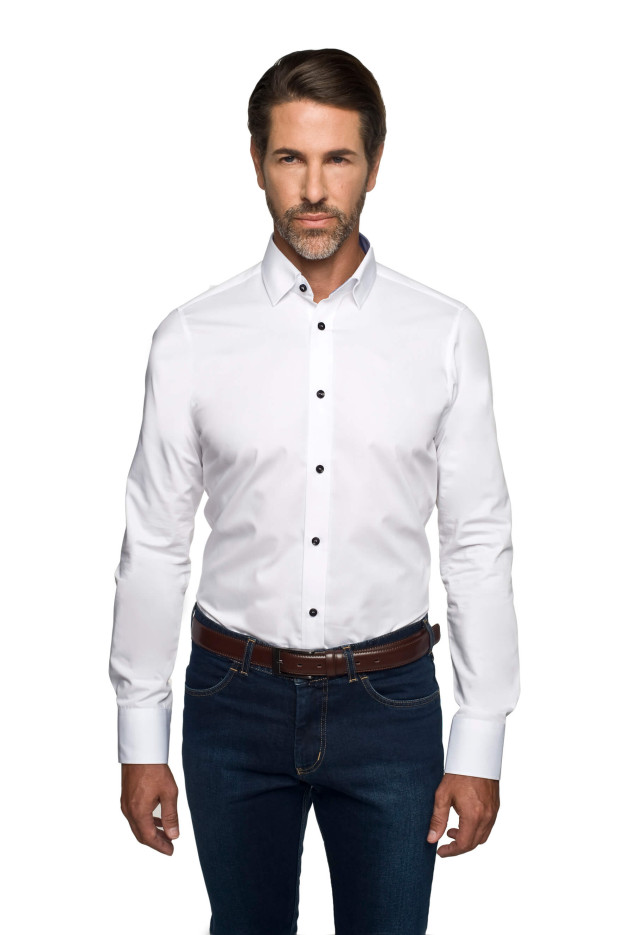 KOSZULA BEXLEY 2624 DŁUGI RĘKAW SLIM FIT BIAŁY