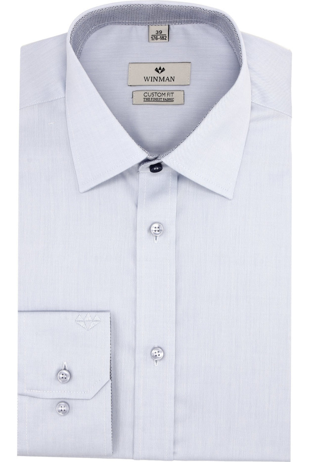 KOSZULA WINCODE 2621 DŁUGI RĘKAW CUSTOM FIT NIEBIESKI