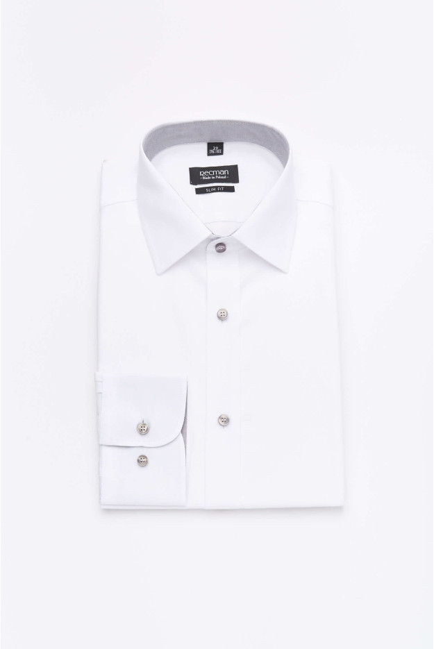 KOSZULA BEXLEY 2658 DŁUGI RĘKAW SLIM FIT BIAŁY