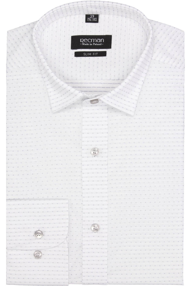 KOSZULA VERSONE 2648 DŁUGI RĘKAW SLIM FIT BIAŁY