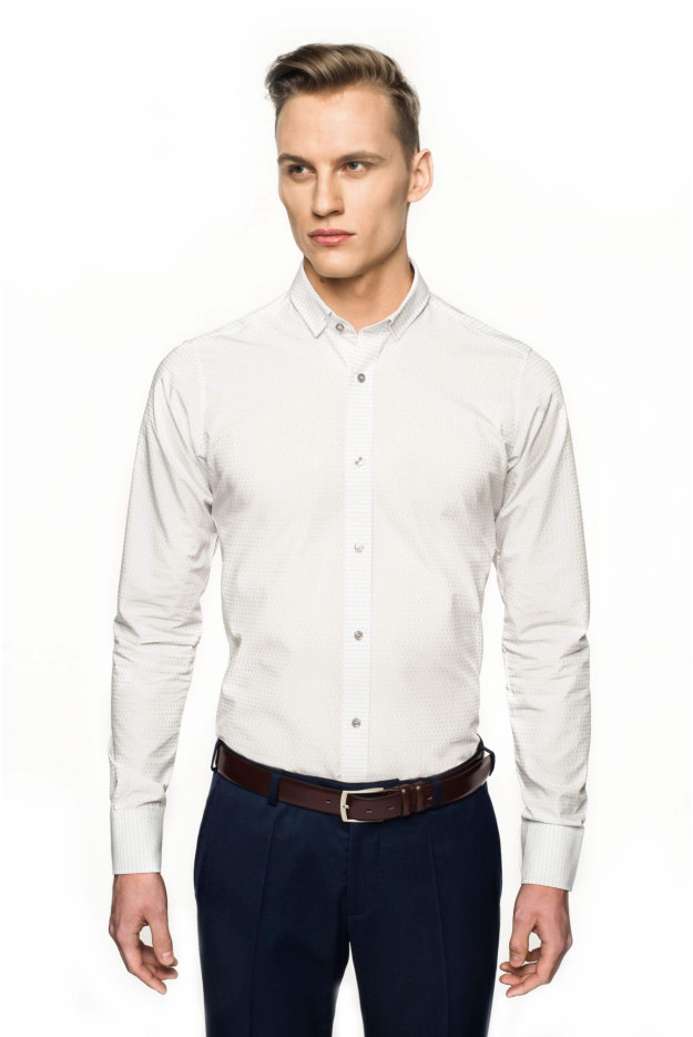 KOSZULA VERSONE 2648 DŁUGI RĘKAW SLIM FIT BIAŁY