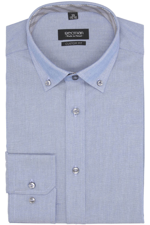 KOSZULA BEXLEY 2639 DŁUGI RĘKAW CUSTOM FIT NIEBIESKI