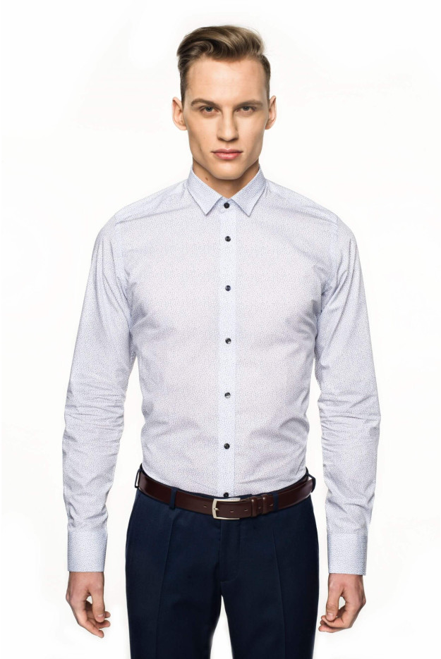 KOSZULA VERSONE 5002A DŁUGI RĘKAW SLIM FIT BIAŁY