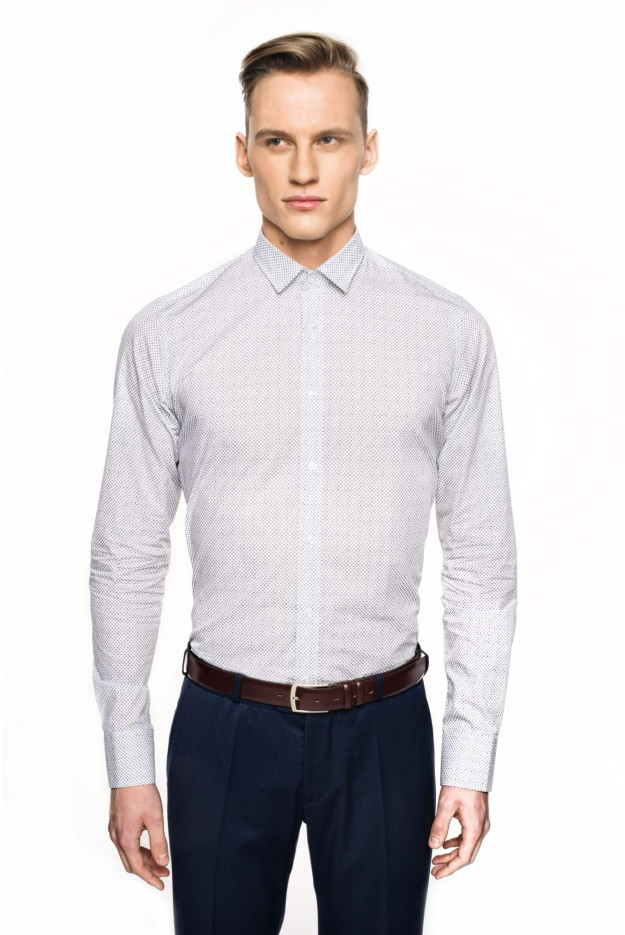 KOSZULA VERSONE 5003A DŁUGI RĘKAW SLIM FIT BIAŁY