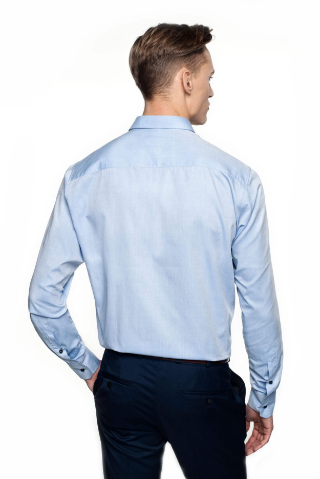 KOSZULA BEXLEY 2673 DŁUGI RĘKAW CUSTOM FIT NIEBIESKI
