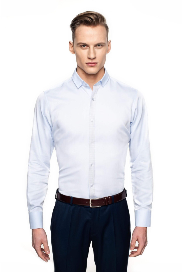 KOSZULA BEXLEY 26331 DŁUGI RĘKAW CUSTOM FIT NIEBIESKI
