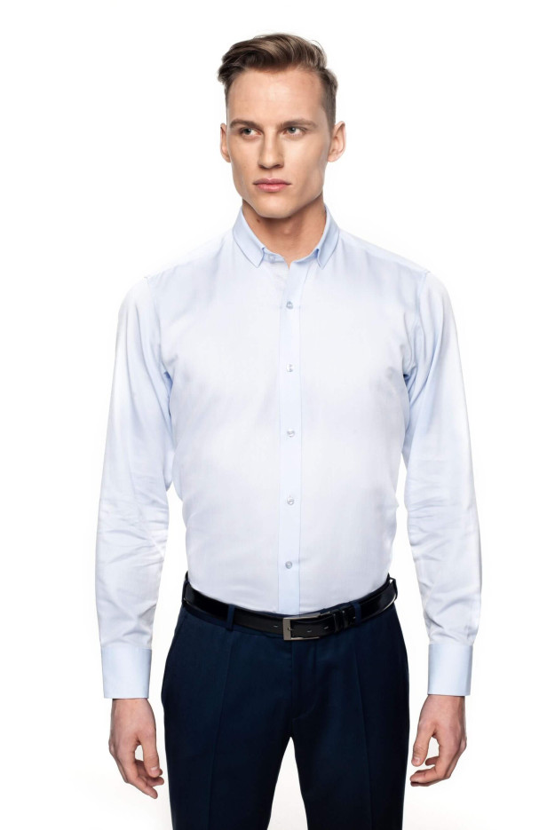 KOSZULA BEXLEY 2633 DŁUGI RĘKAW CUSTOM FIT NIEBIESKI