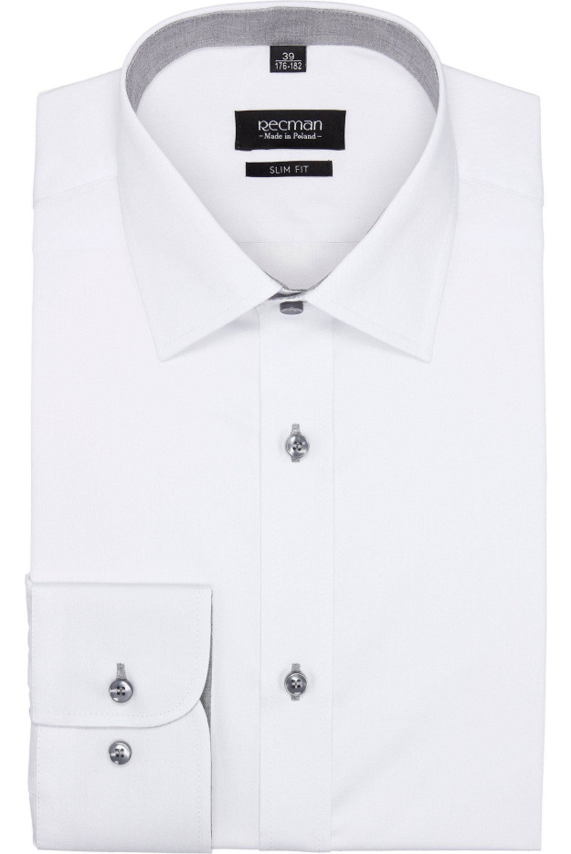 KOSZULA BEXLEY 2668 DŁUGI RĘKAW SLIM FIT BIAŁY
