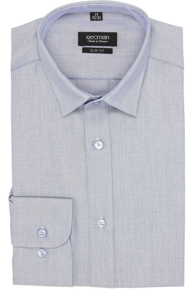 KOSZULA BEXLEY 2632 DŁUGI RĘKAW SLIM FIT NIEBIESKI