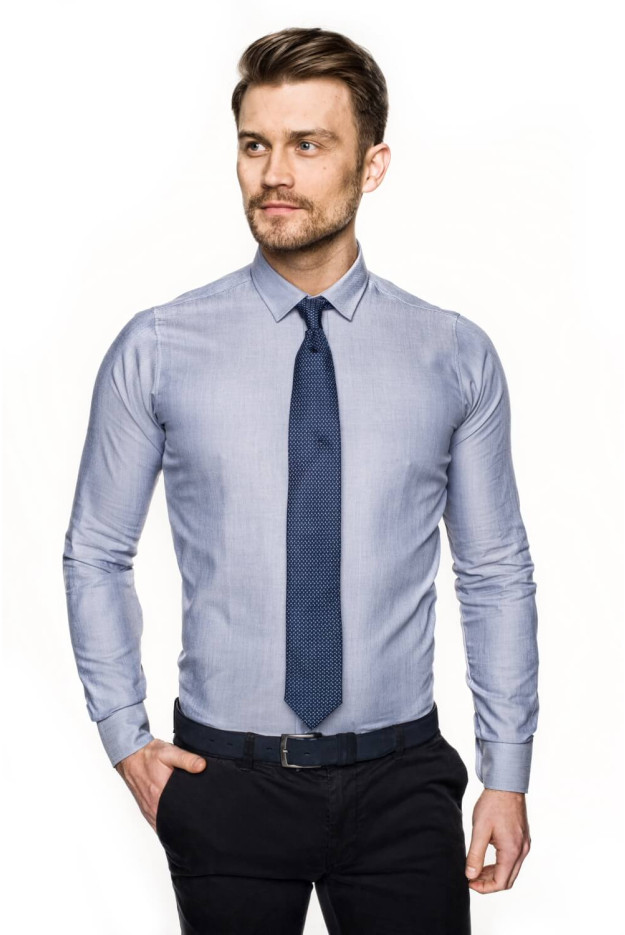 KOSZULA BEXLEY 2632 DŁUGI RĘKAW SLIM FIT NIEBIESKI