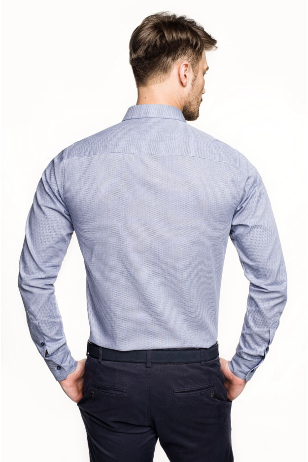 KOSZULA VERSONE 2698 DŁUGI RĘKAW CUSTOM FIT GRANAT