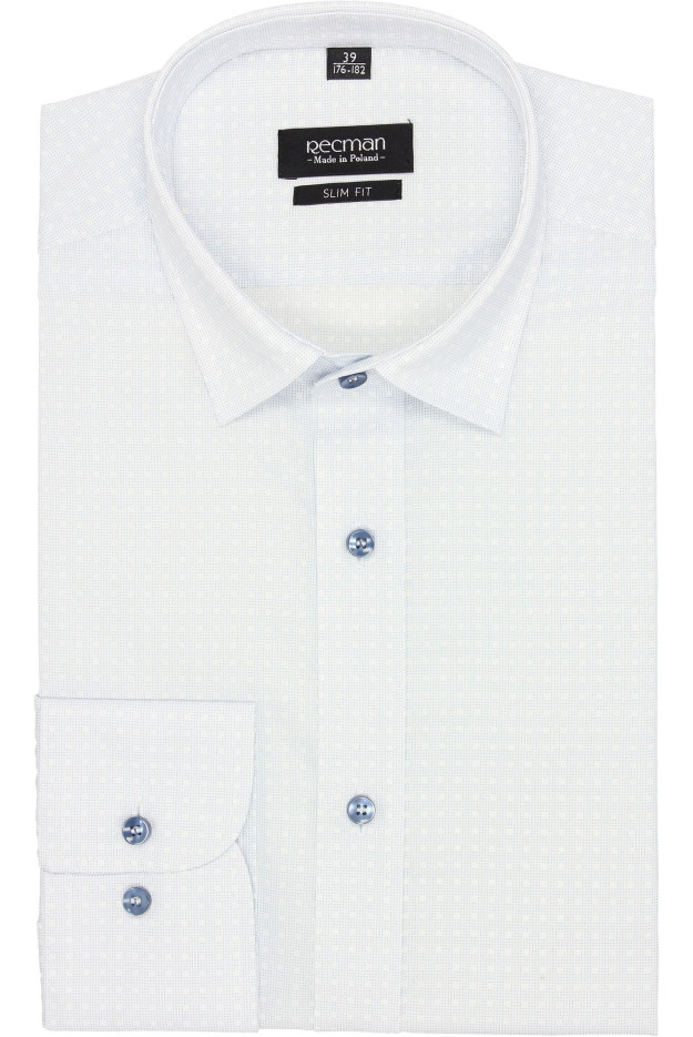 KOSZULA VERSONE 2694 DŁUGI RĘKAW SLIM FIT BIAŁY