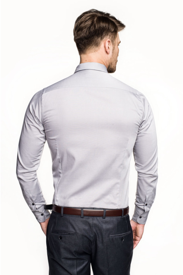 KOSZULA VERSONE 2711E DŁUGI RĘKAW SLIM FIT SZAROŚĆ