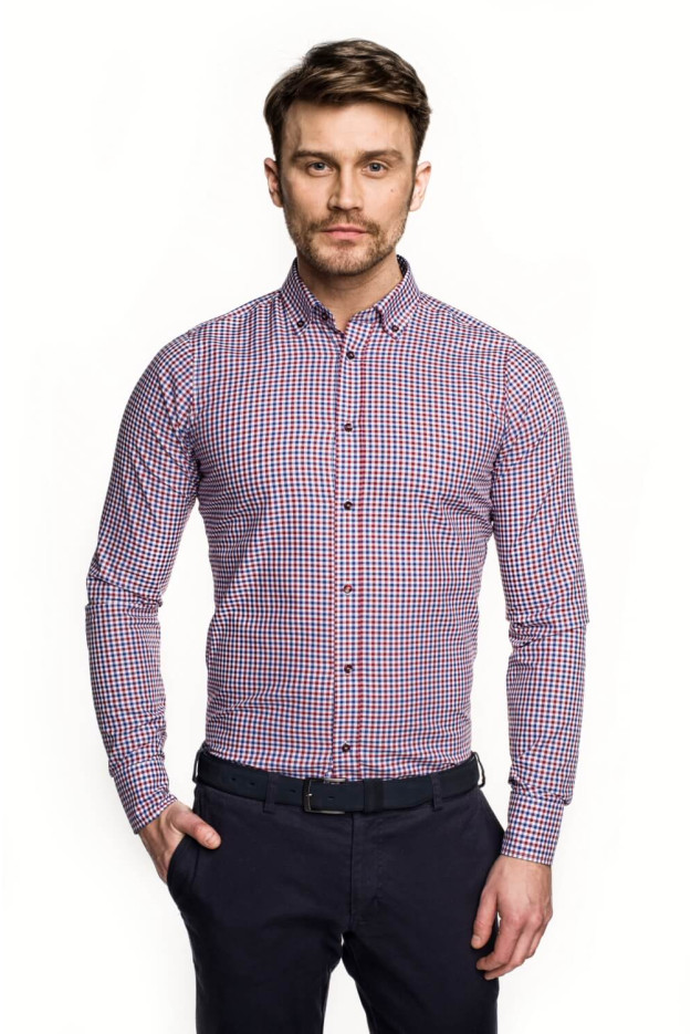 KOSZULA BEXLEY 2576 DŁUGI RĘKAW SLIM FIT BORDO KOSZULA BEXLEY 2576 DŁUGI RĘKAW SLIM FIT BORDO