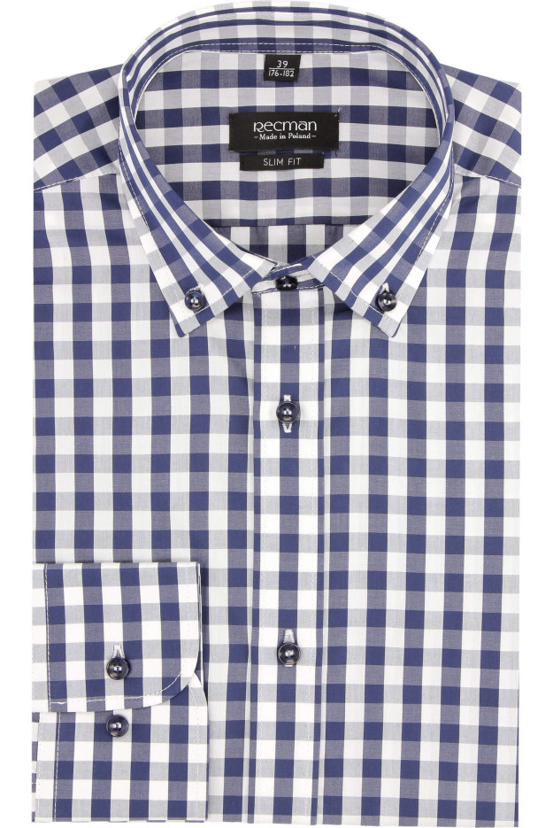 KOSZULA VERSONE 2703 DŁUGI RĘKAW SLIM FIT GRANAT