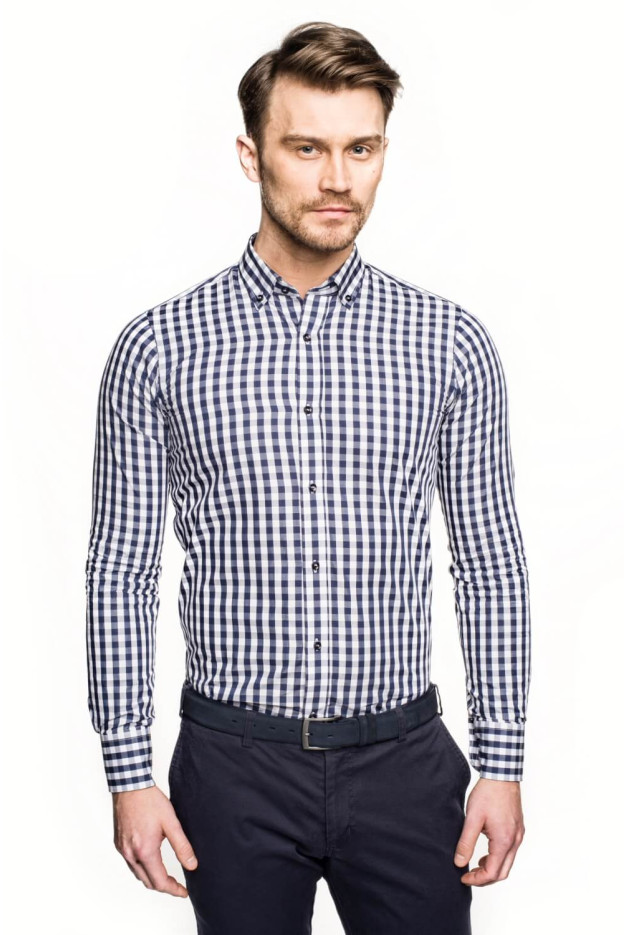 KOSZULA VERSONE 2703 DŁUGI RĘKAW SLIM FIT GRANAT