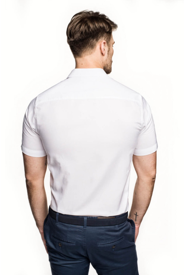 KOSZULA BEXLEY 2488/1 KRÓTKI RĘKAW CUSTOM FIT BIAŁY