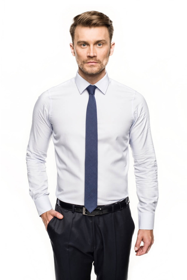 KOSZULA VERSONE 2749 DŁUGI RĘKAW SLIM FIT NIEBIESKI
