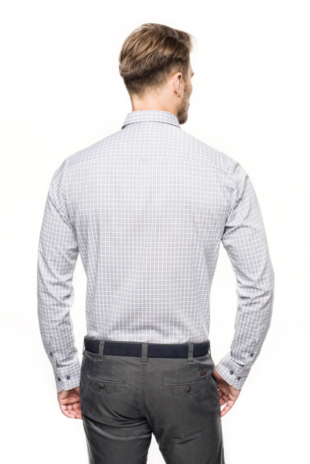 KOSZULA BEXLEY 2031 DŁUGI RĘKAW CUSTOM FIT SZAROŚĆ