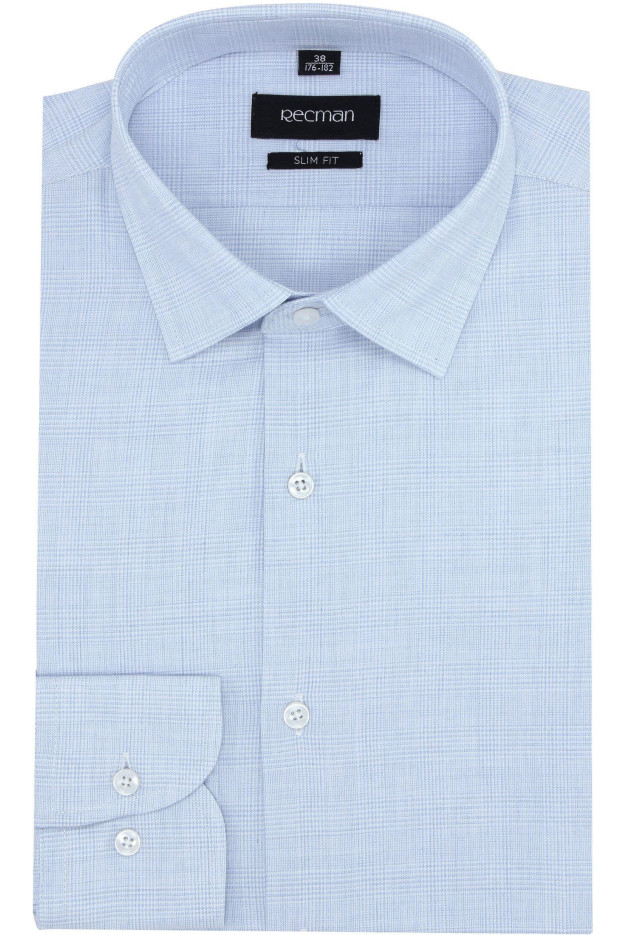 KOSZULA VERSONE 2751K DŁUGI RĘKAW SLIM FIT NIEBIESKI