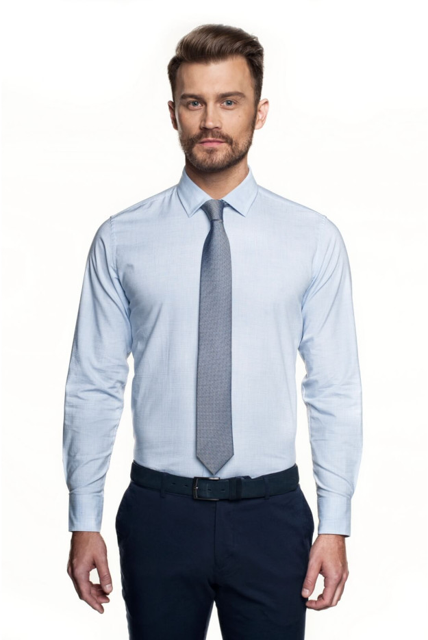 KOSZULA VERSONE 2751K DŁUGI RĘKAW SLIM FIT NIEBIESKI