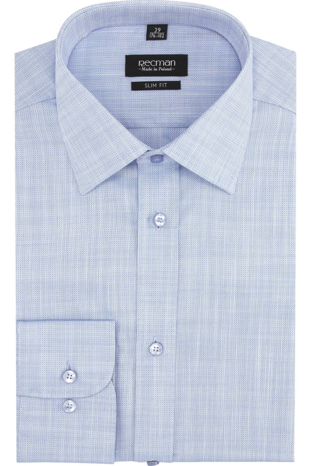 KOSZULA VERSONE 2765 DŁUGI RĘKAW SLIM FIT NIEBIESKI