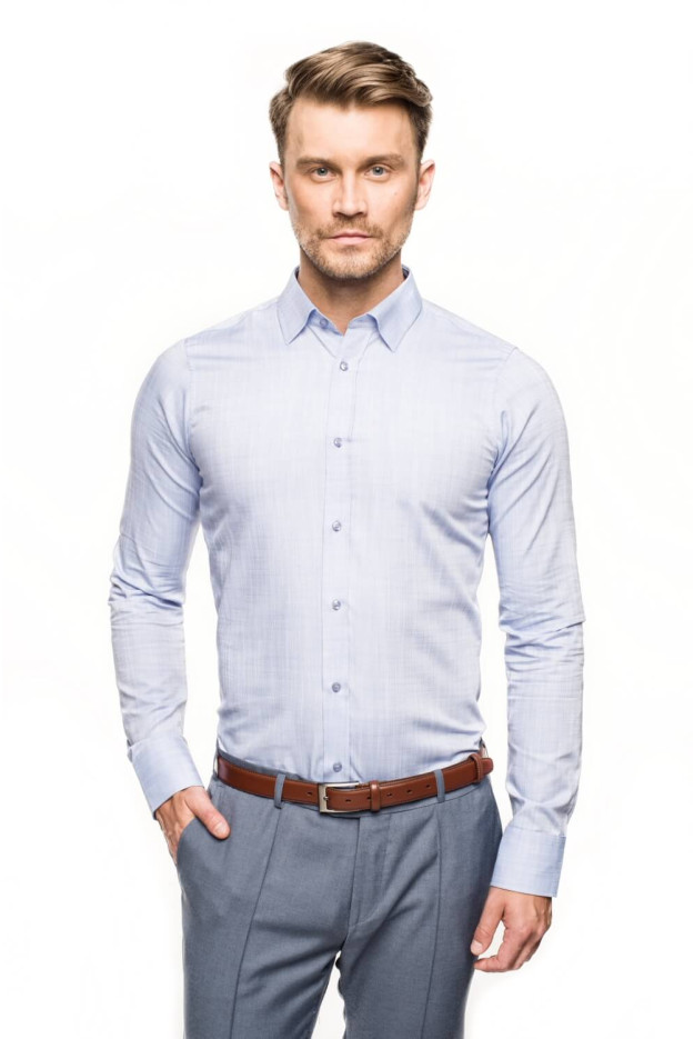 KOSZULA VERSONE 2765 DŁUGI RĘKAW SLIM FIT NIEBIESKI